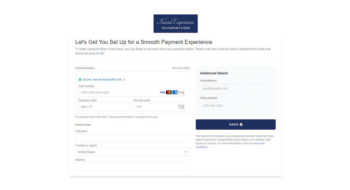 Stripe Integration for Luxury Transportation Service - Project visualization